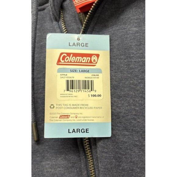 Coleman Large Waffle Lined Full Zip Hoodie NWT - Picture 2 of 4